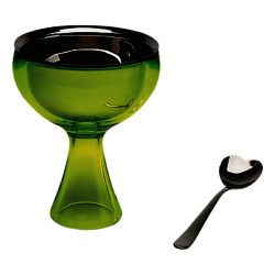 Alessi Big Love Bowl & Spoon Ice Cream Set Green Bud